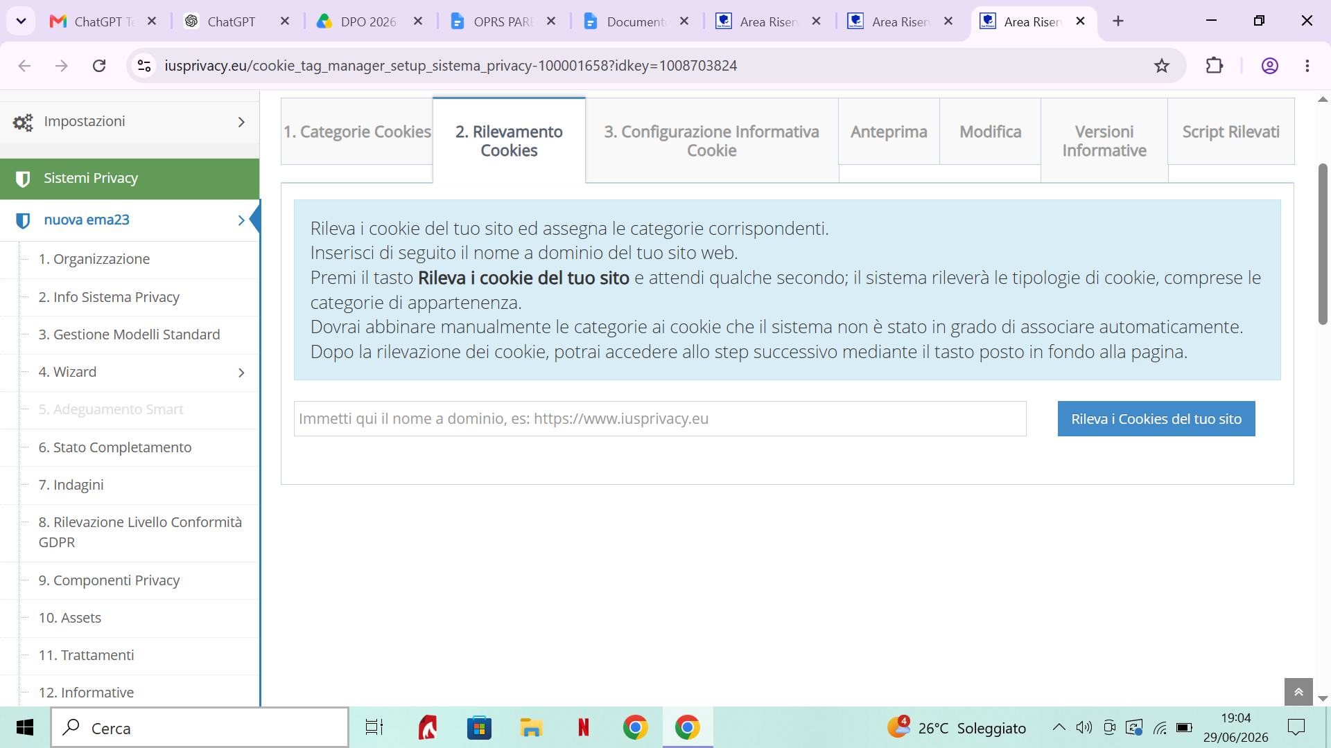 Tab Rilevamento Cookie